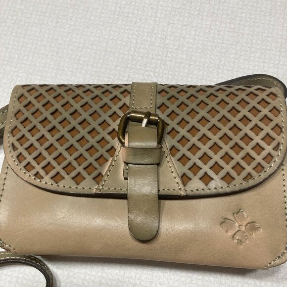 NWT Patricia Nash Small Latice Leather Olive Brown Oil Rubbed Crossbody - Picture 5 of 14